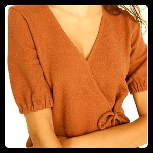 Madewell Puff Sleeve Wrap Top
